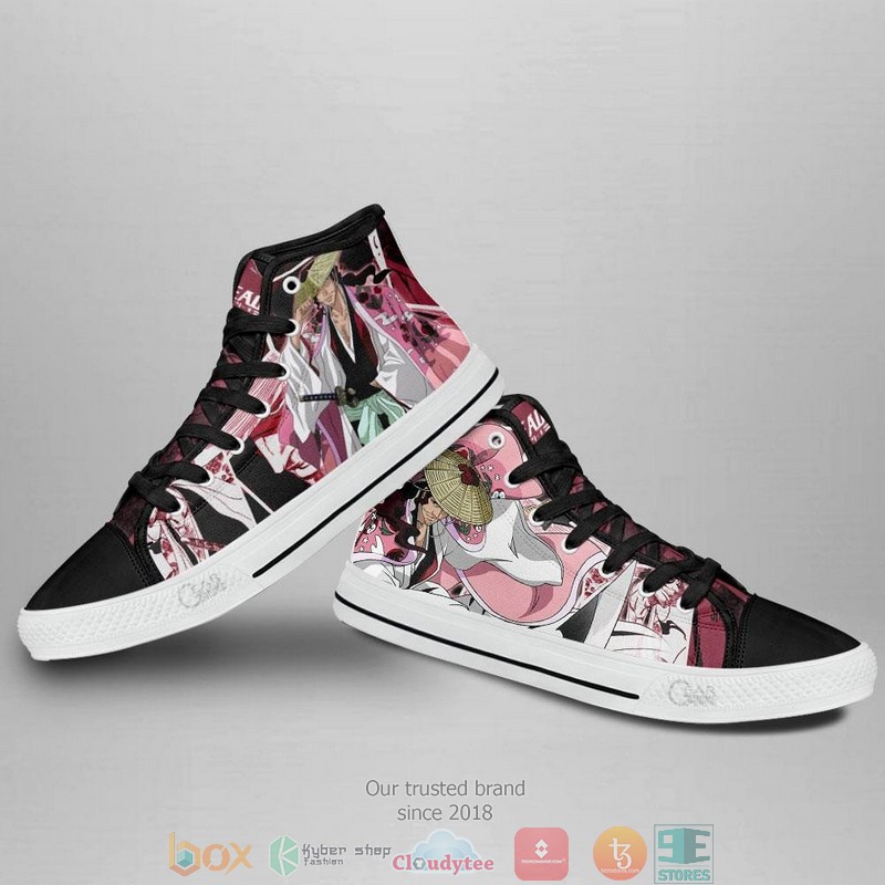 Shunsui Kyoraku Bleach High Top Canvas Shoes 3 Shunsui Kyoraku Bleach High Top Canvas Shoes 1 2