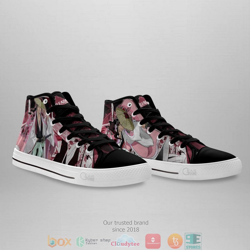 Shunsui Kyoraku Bleach High Top Canvas Shoes 4 Shunsui Kyoraku Bleach High Top Canvas Shoes 1 2 3