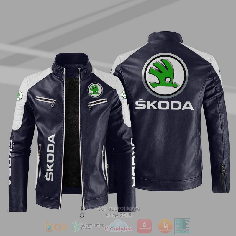 Skoda Company Block Leather Jacket 3 Skoda Block Leather Jacket 1 2