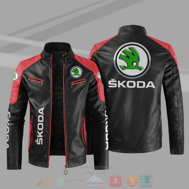 Skoda Company Block Leather Jacket 4 Skoda Block Leather Jacket 1 2 3
