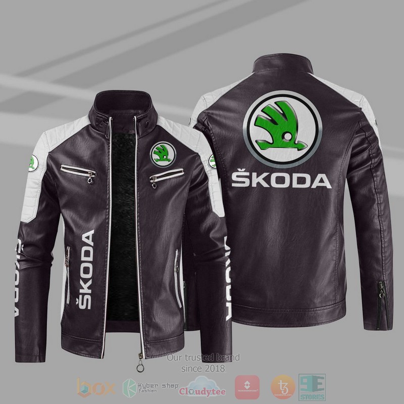 Skoda Company Block Leather Jacket 5 Skoda Block Leather Jacket 1 2 3 4