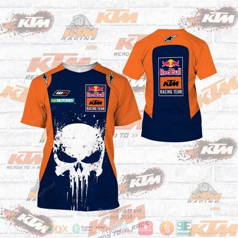 HOT Skull Punisher KTM Racing MXGP 3d shirt, hoodie 3 Skull Punisher KTM Racing MXGP 3d shirt hoodie 1 2