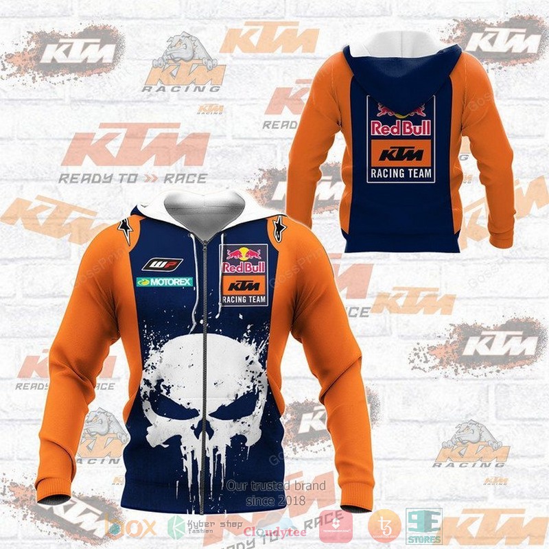 HOT Skull Punisher KTM Racing MXGP 3d shirt, hoodie 4 Skull Punisher KTM Racing MXGP 3d shirt hoodie 1 2 3