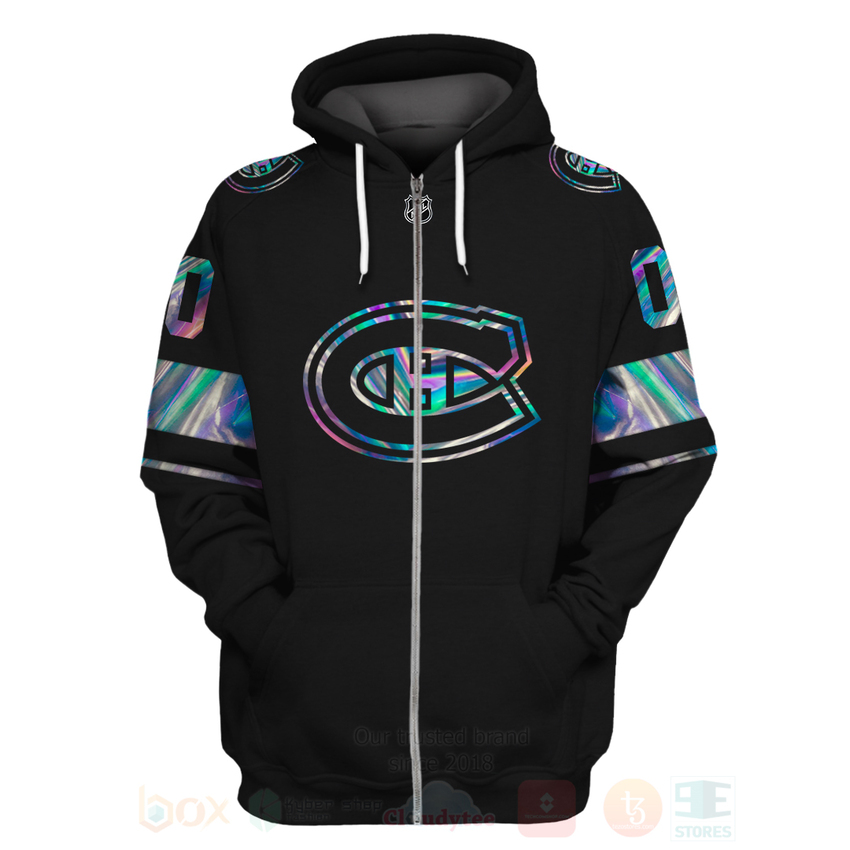 BEST NHL Montreal Canadiens Personalized Custom Black Unisex 3D Hoodie, Shirt 2 NHL Montreal Canadiens Personalized Black 3D Hoodie Shirt 1