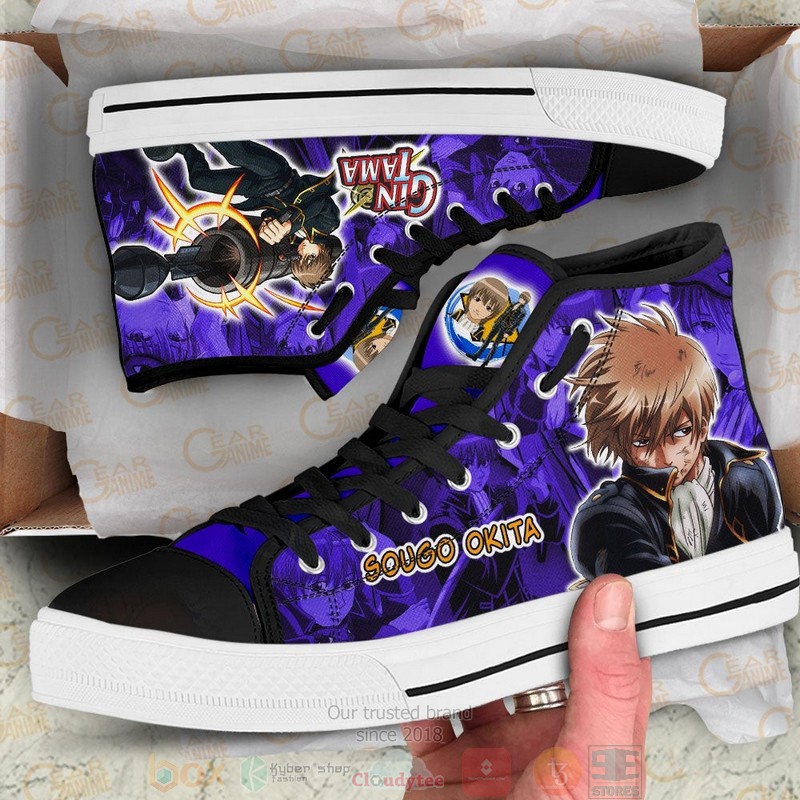 Sougo Okita Gintama Anime Canvas High Top Shoes 1