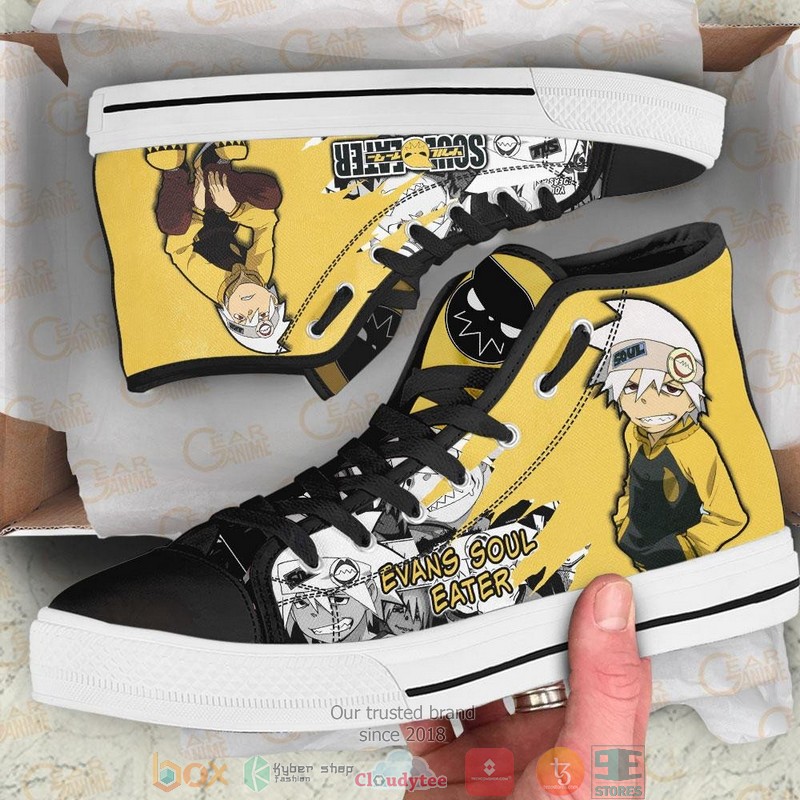 Soul Eater Evans Soul Eater High Top Canvas Shoes 1