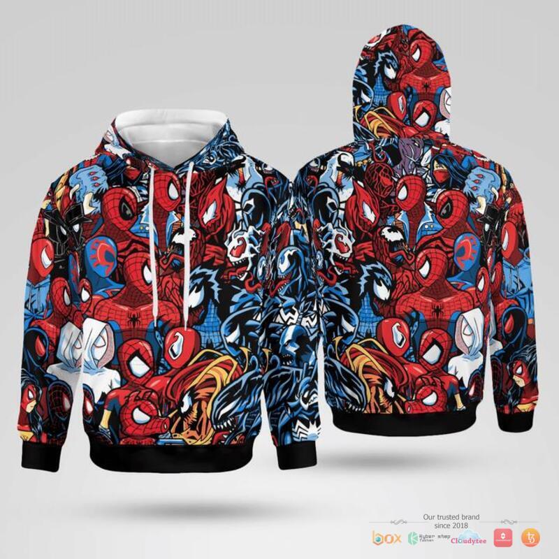 Spiderman vs Symbiote 3d hoodie zip hoodie 1