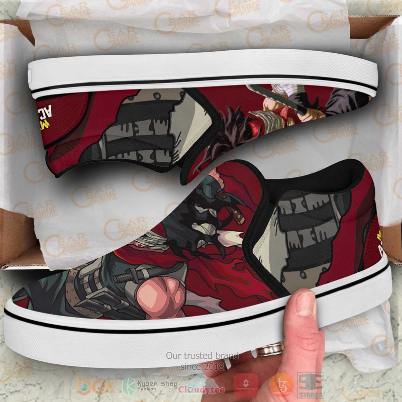 Stain My Hero Academia Anime Slip-On Sneaker Shoes 3 Stain My Hero Academia Anime Slip On Shoes 1 2