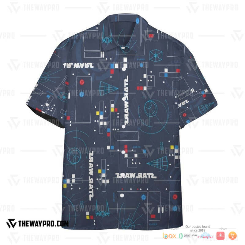 Star Wars Navy Hawaiian shirt short