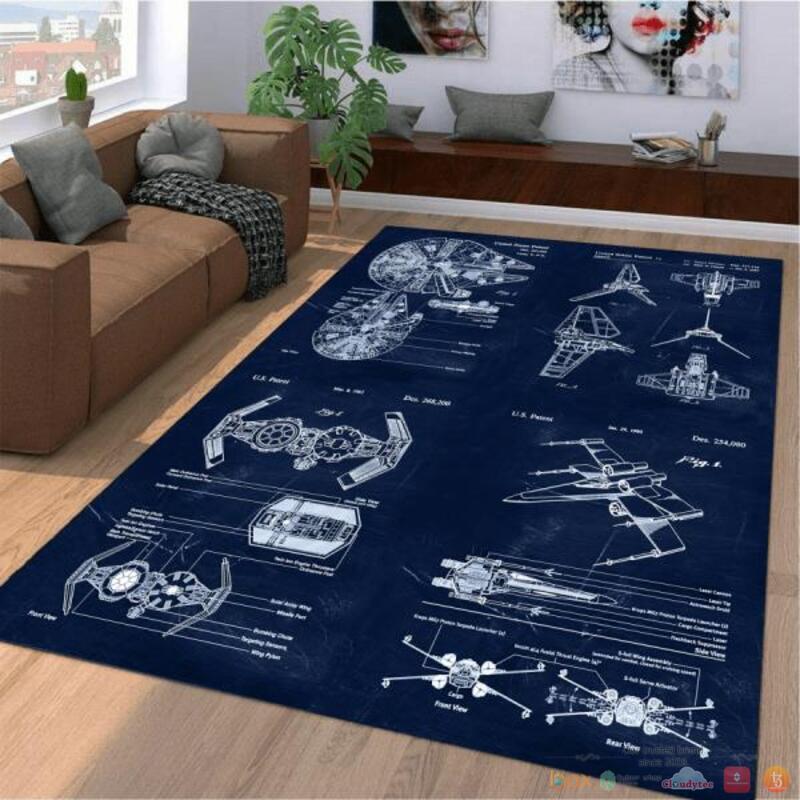 Star Wars Rebel Alliance Fleet Blueprint Rug