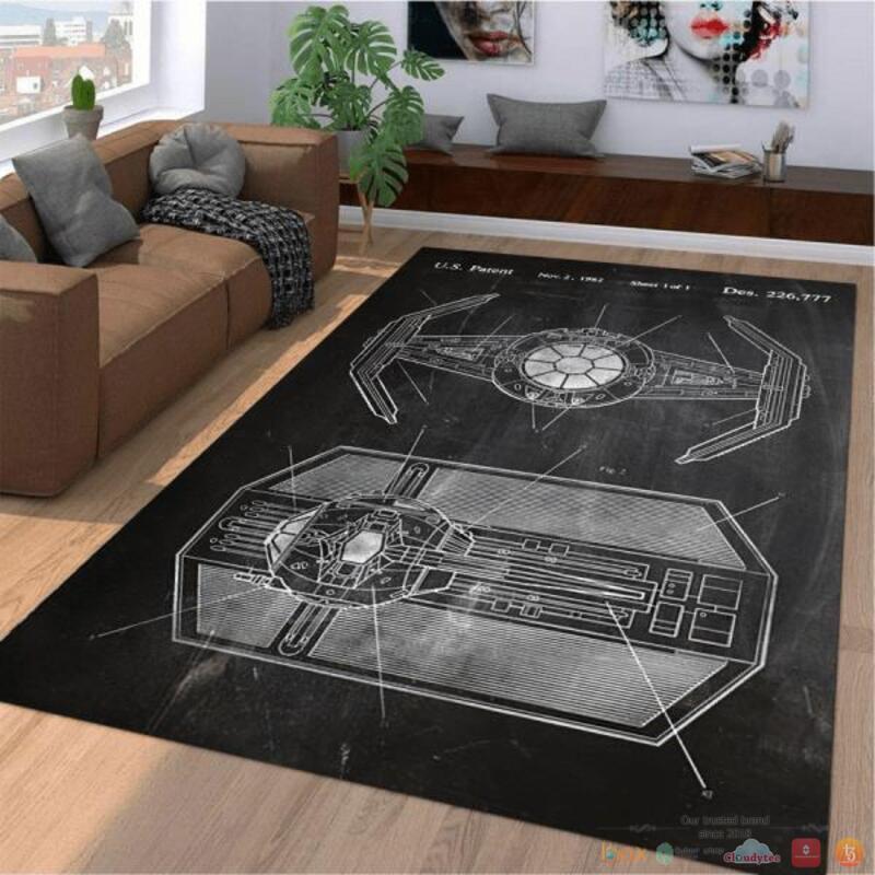 Star Wars Tie Fighter Black Rug