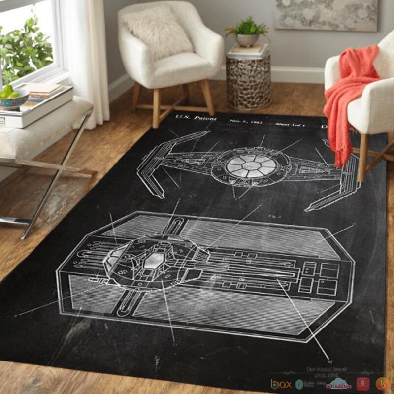 Star Wars Tie-Fighter Black Rectangle Rug 4 Star Wars Tie Fighter Black Rug 1 2 3