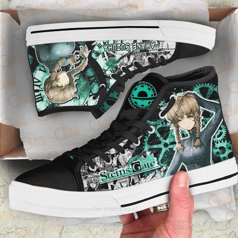 Steins Gate Amane Suzuha Custom Manga Anime High Top Shoes 1