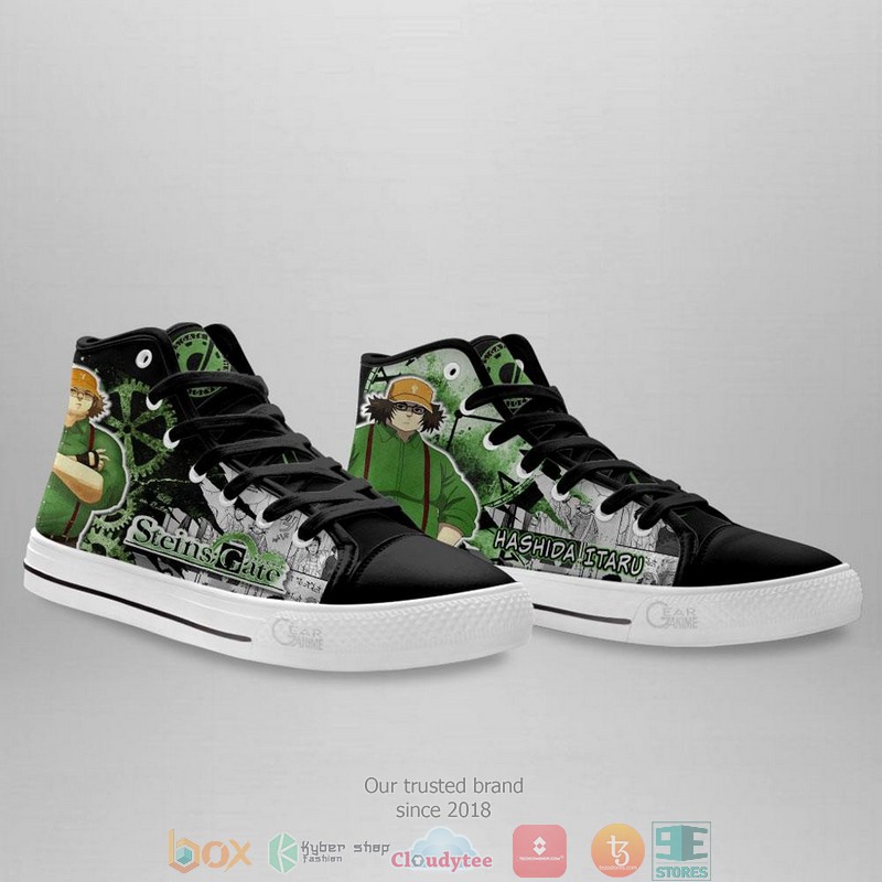 Steins Gate Hashida Itaru High Top Canvas Shoes 4 Steins Gate Hashida Itaru High Top Canvas Shoes 1 2 3