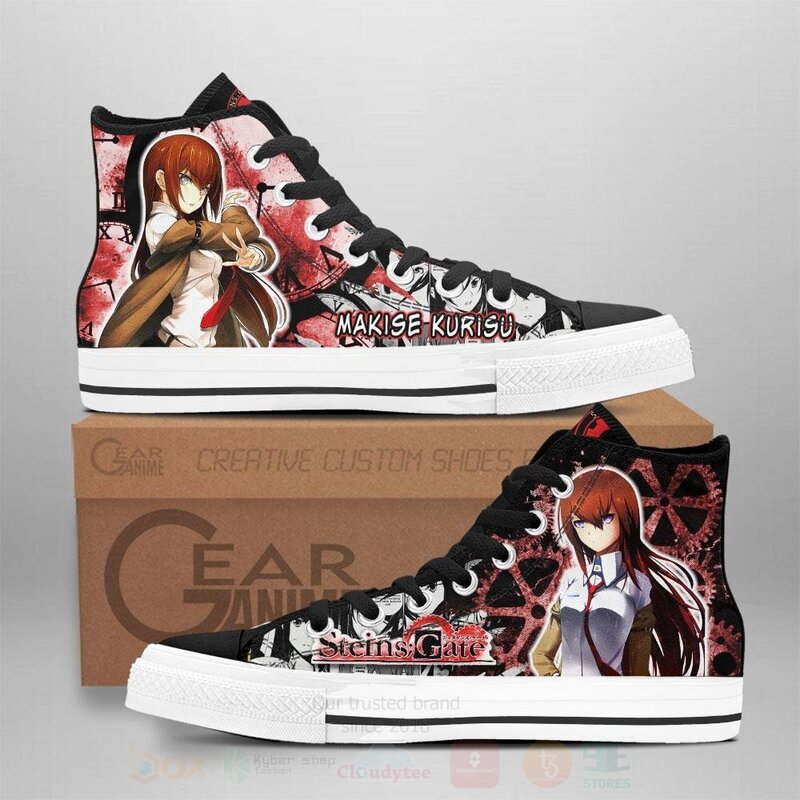 Steins Gate Makise Kurisu Custom Manga Anime High Top Shoes