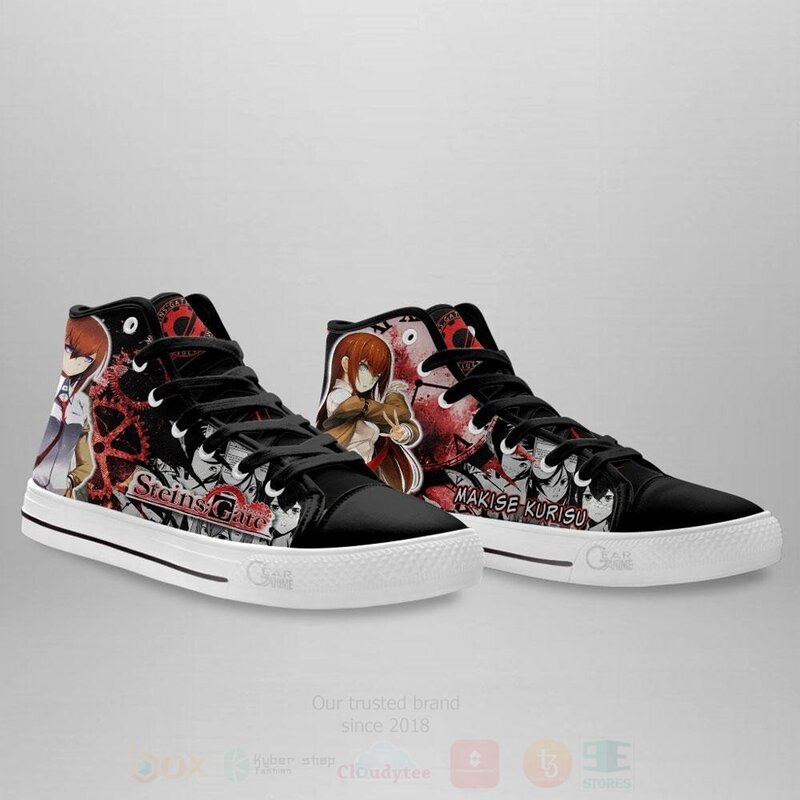 BEST Steins Gate Makise Kurisu Custom Manga Anime High Top Canvas Sneakers 4 Steins Gate Makise Kurisu Custom Manga Anime High Top Shoes 1 2 3