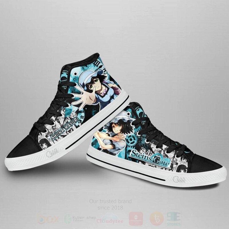 BEST Steins Gate Shiina Mayuri Custom Manga Anime High Top Canvas Sneakers 3 Steins Gate Shiina Mayuri Custom Manga Anime High Top Shoes 1 2