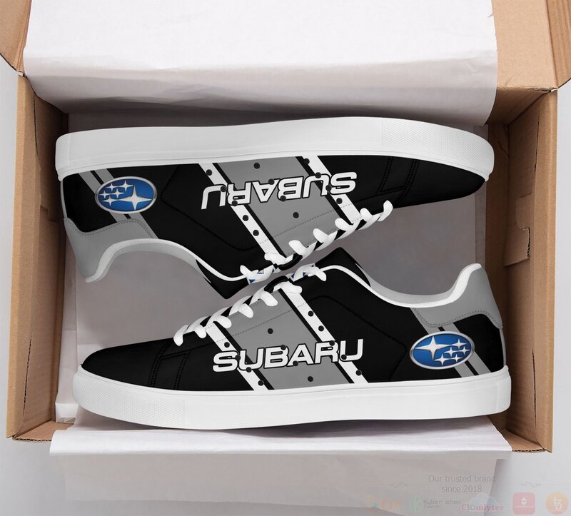 Subaru Black Grey Stan Smith Low Top Shoes