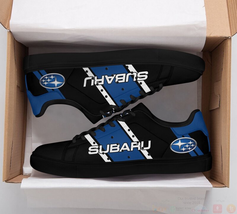 Subaru Blue Black Stan Smith Low Top Shoes 1