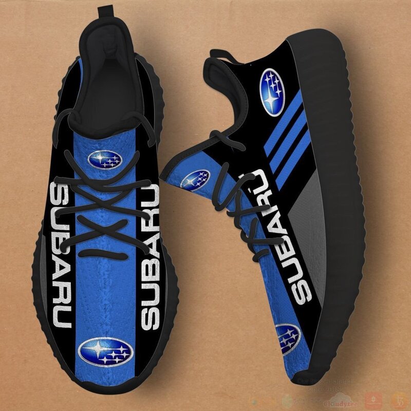 BEST Subaru Logo Blue Yeezy Boost 3 Subaru Logo Blue Yeezy Sneaker Shoes 1 2