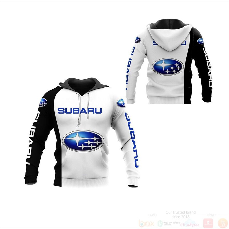 Subaru Racing Black White 3D Hoodie Shirt