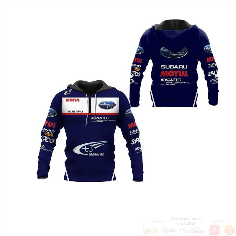 Subaru Racing Blue White 3D Hoodie Shirt