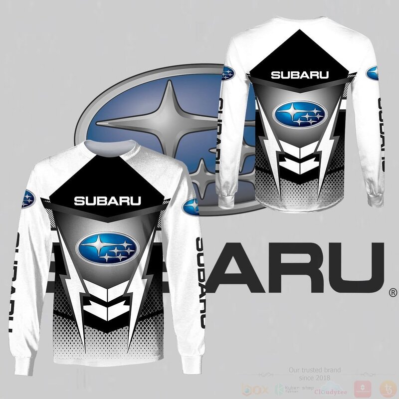 BEST Subaru Racing White 3D All Over Pint Hoodie, Shirt 2 Subaru Racing White 3D Hoodie Shirt 1