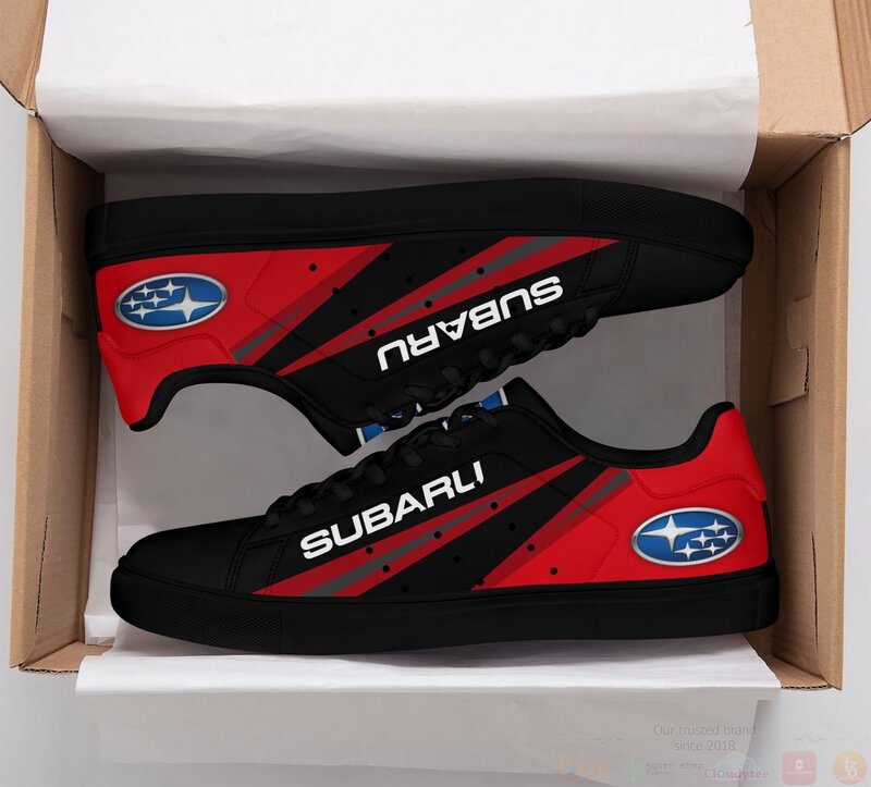Subaru Red Black Stan Smith Low Top Shoes