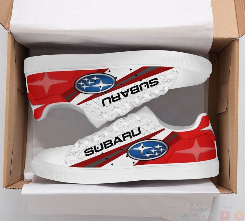 Subaru Red White Stan Smith Low Top Shoes 1