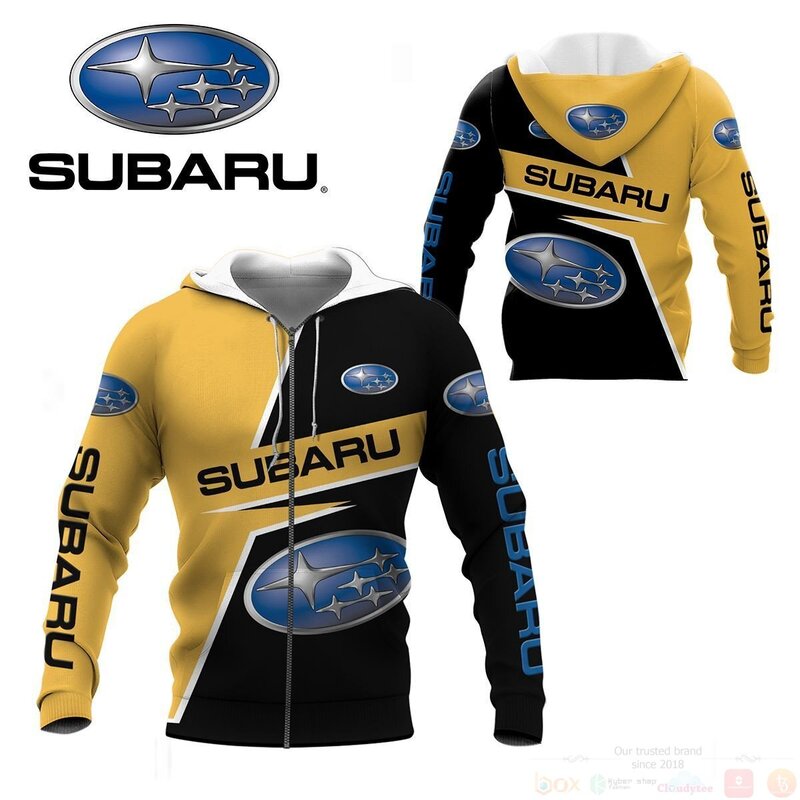 BEST Subaru Yellow 3D All Over Pint Hoodie, Shirt 4 Subaru Yellow 3D Hoodie Shirt 1 2 3