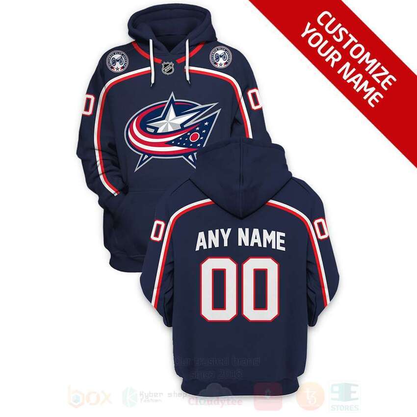 NHL Columbus Blue Jackets Personalized Navy 3D Hoodie Shirt