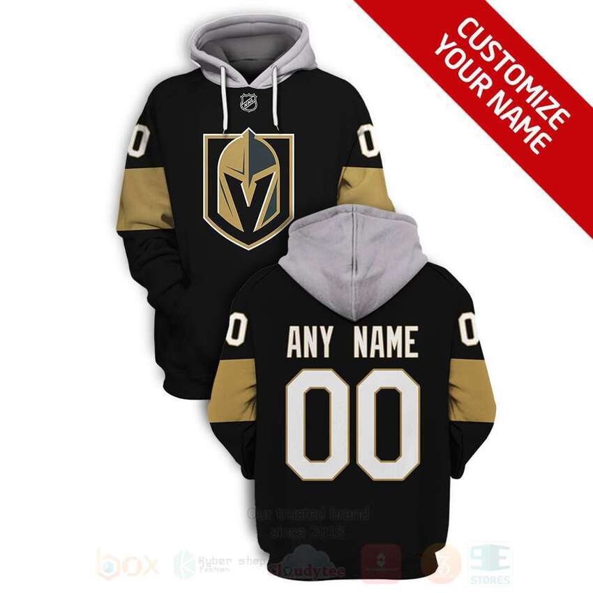 BEST NHL Vegas Golden Knights Personalized Custom Black Unisex 3D Hoodie, Shirt 15 NHL Vegas Golden Knights Personalized Black 3D Hoodie Shirt