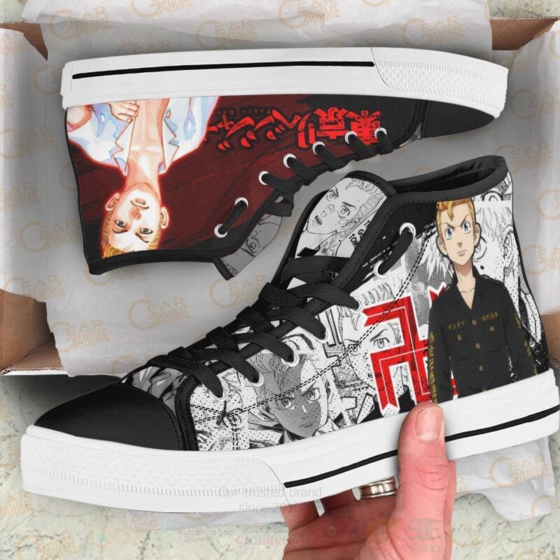 Takemichi Hanagaki Custom Manga Anime Tokyo Revengers High Top Shoes 1
