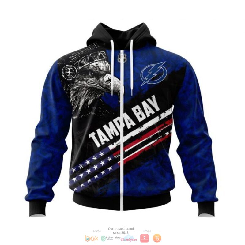 Tampa Bay Lightning NHL Eagle American flag full print 3D shirt, hoodie 2 Tampa Bay Lightning NHL Eagle American flag 3D shirt hoodie 1