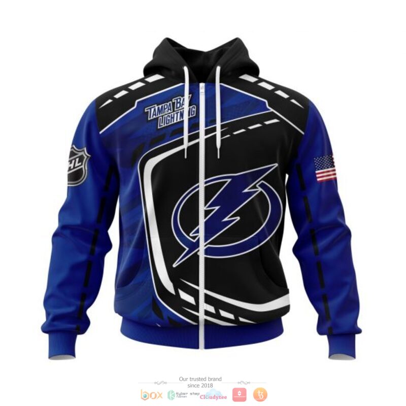 Tampa Bay Lightning NHL black blue full print 3D shirt, hoodie 2 Tampa Bay Lightning NHL black blue 3D shirt hoodie 1