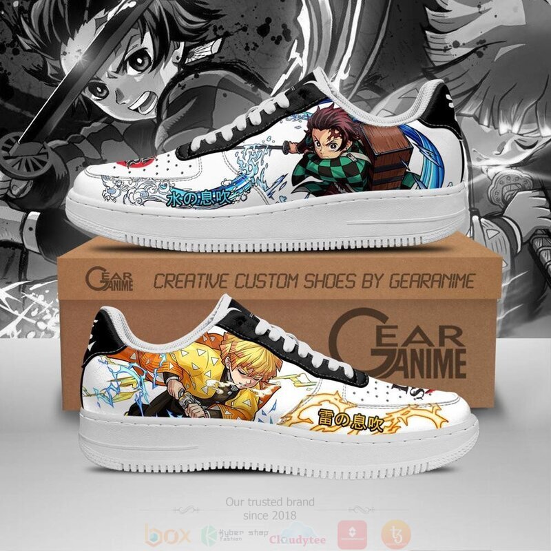 Tanjiro And Zenitsu Breathing Form Demon Slayer Anime Nike Air Force Shoes