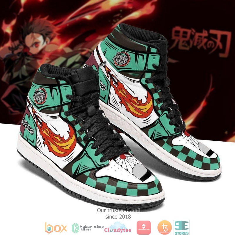 Tanjiro Sun Breathing Anime Demon Slayer Air Jordan High Top Shoes
