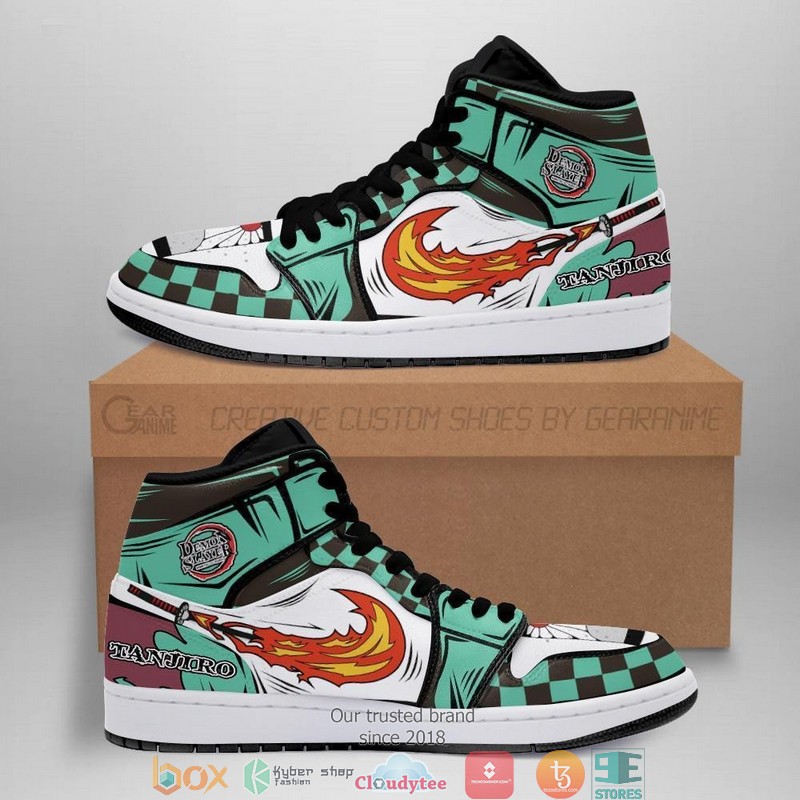 Tanjiro Sun Breathing Anime Demon Slayer Air Jordan High Top Shoes 1