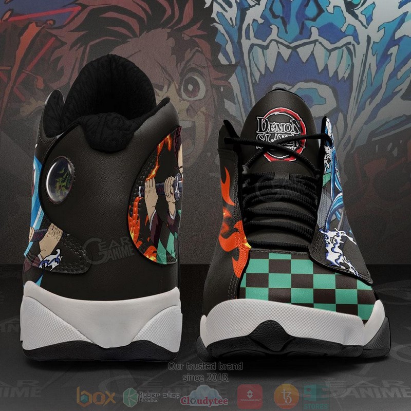 Tanjiro Water & Sun Breathing Anime Demon Slayer Air Jordan 13 Sneaker Shoes 5 Tanjiro Water Sun Breathing Anime Demon Slayer Air Jordan 13 Shoes 1 2 3 4