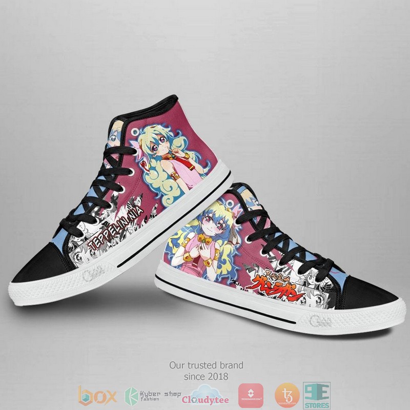 Teppelin Nia Tengen Toppa Gurren Lagann High Top Canvas Shoes 3 Teppelin Nia Tengen Toppa Gurren Lagann High Top Canvas Shoes 1 2