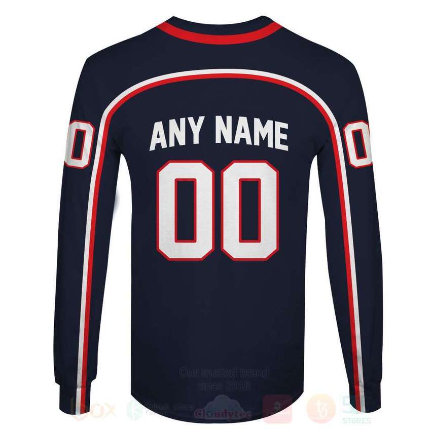 NHL Columbus Blue Jackets Personalized Navy 3D Hoodie Shirt 1 2 3 4 5