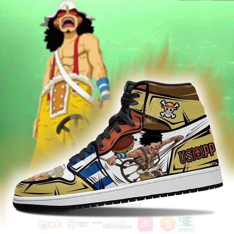 The Sniper Usopp Custom Anime One Piece Air Jordan High Top Shoes 1 2