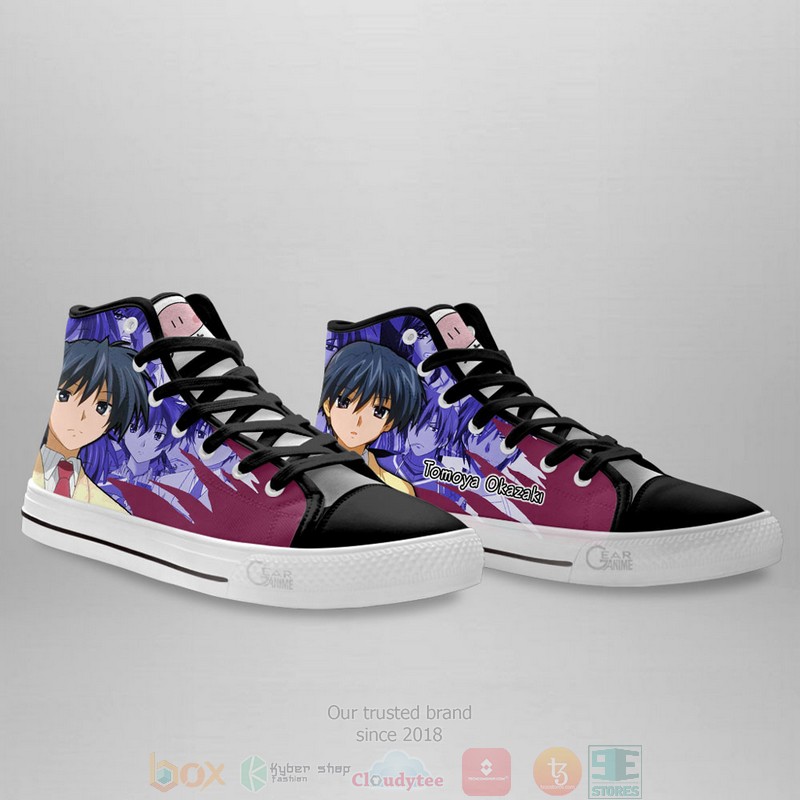 Tomoya Okazaki Clannad Anime Canvas High Top Sneaker Shoes 3 Tomoya Okazaki Clannad Anime Canvas High Top Shoes 1 2