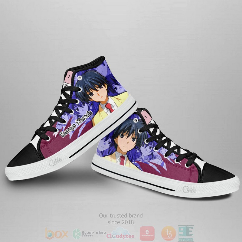 Tomoya Okazaki Clannad Anime Canvas High Top Sneaker Shoes 4 Tomoya Okazaki Clannad Anime Canvas High Top Shoes 1 2 3