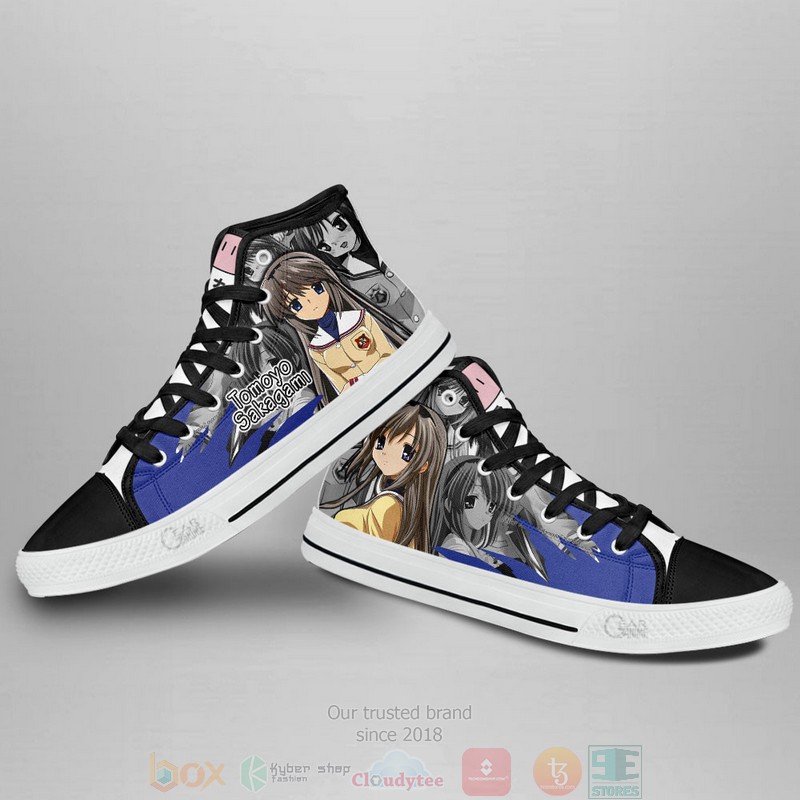Tomoyo Sakagami Clannad Anime Canvas High Top Sneaker Shoes 3 Tomoyo Sakagami Clannad Anime Canvas High Top Shoes 1 2