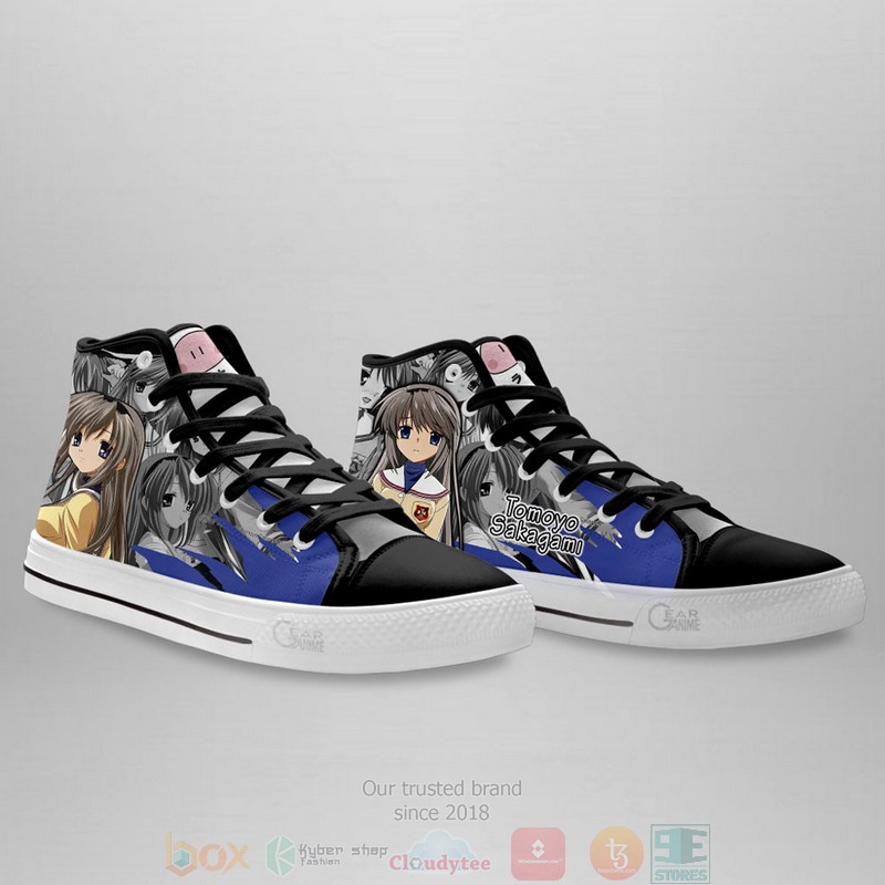 Tomoyo Sakagami Clannad Anime Canvas High Top Sneaker Shoes 4 Tomoyo Sakagami Clannad Anime Canvas High Top Shoes 1 2 3