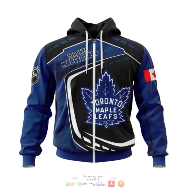 Toronto Maple Leafs NHL black blue full print 3D shirt, hoodie 2 Toronto Maple Leafs NHL black blue 3D shirt hoodie 1