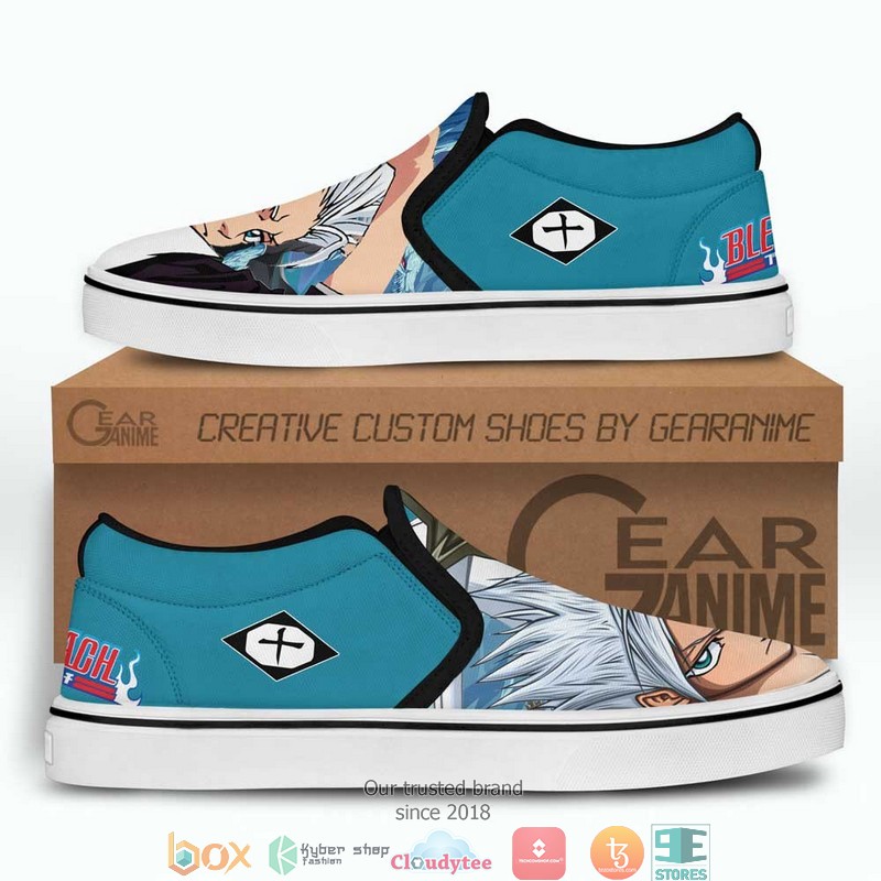 Toshiro Hitsugaya Anime Bleach Slip On Sneakers Shoes 3 Toshiro Hitsugaya Anime Bleach Slip On Sneakers Shoes 1 2