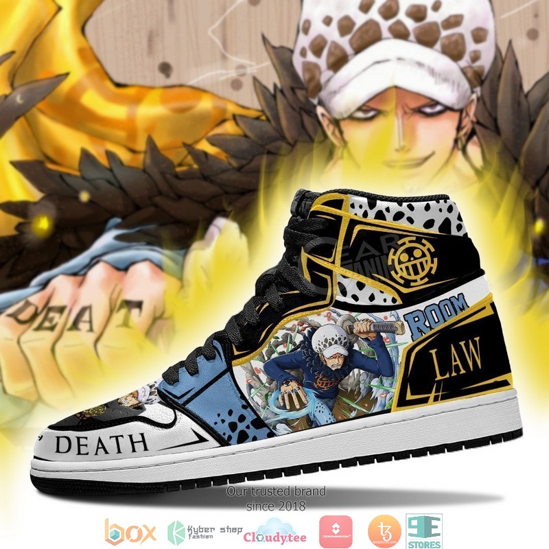 Trafalgar D Water Law Anime One Piece Air Jordan High Top Shoes 1 2