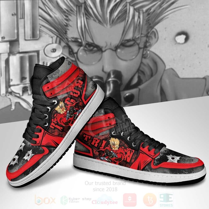 Trigun Vash The Stampede Anime Custom Air Jordan High Top Shoes 1 2 3